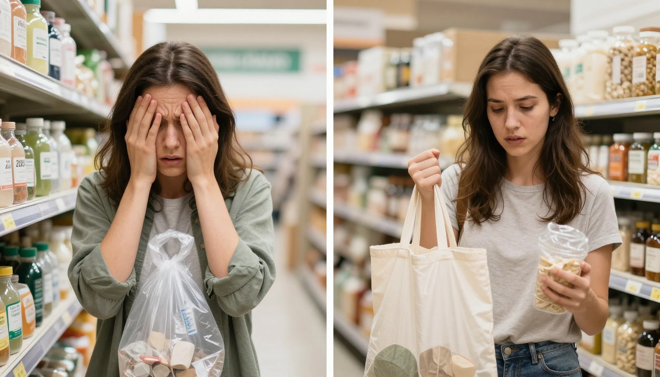 Person overcoming zero waste challenges with creative solutions