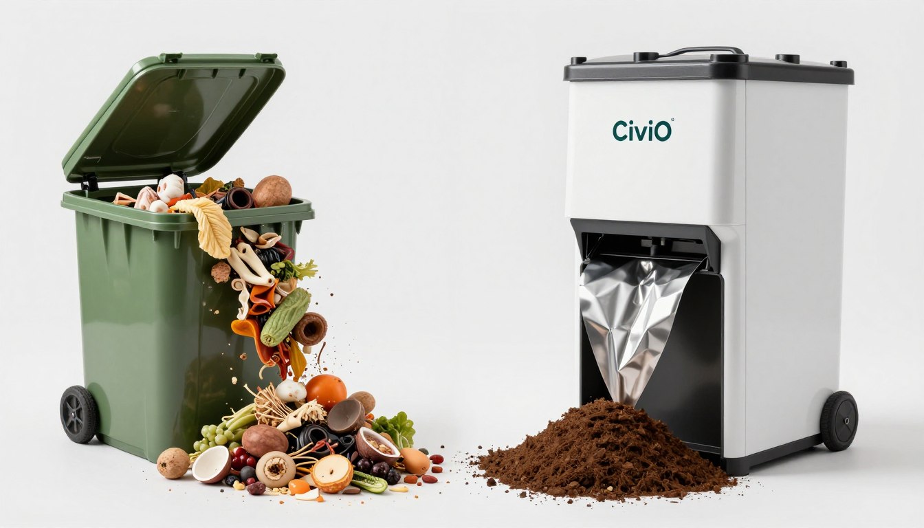 ปัญหาขยะอาหารที่ล้นถังขยะและเครื่องย่อยสลายเศษอาหาร CiviO เป็นทางออก